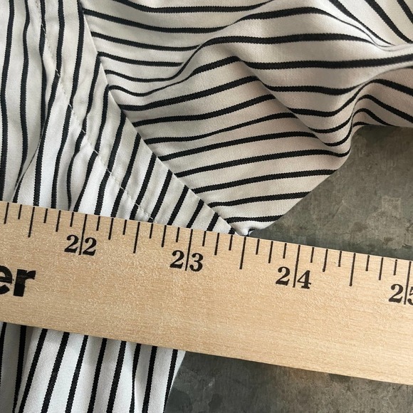 Polo Ralph Lauren Regent Custom Fit Pinstripe Button Up Shirt 16.5 White Black - Picture 9 of 10